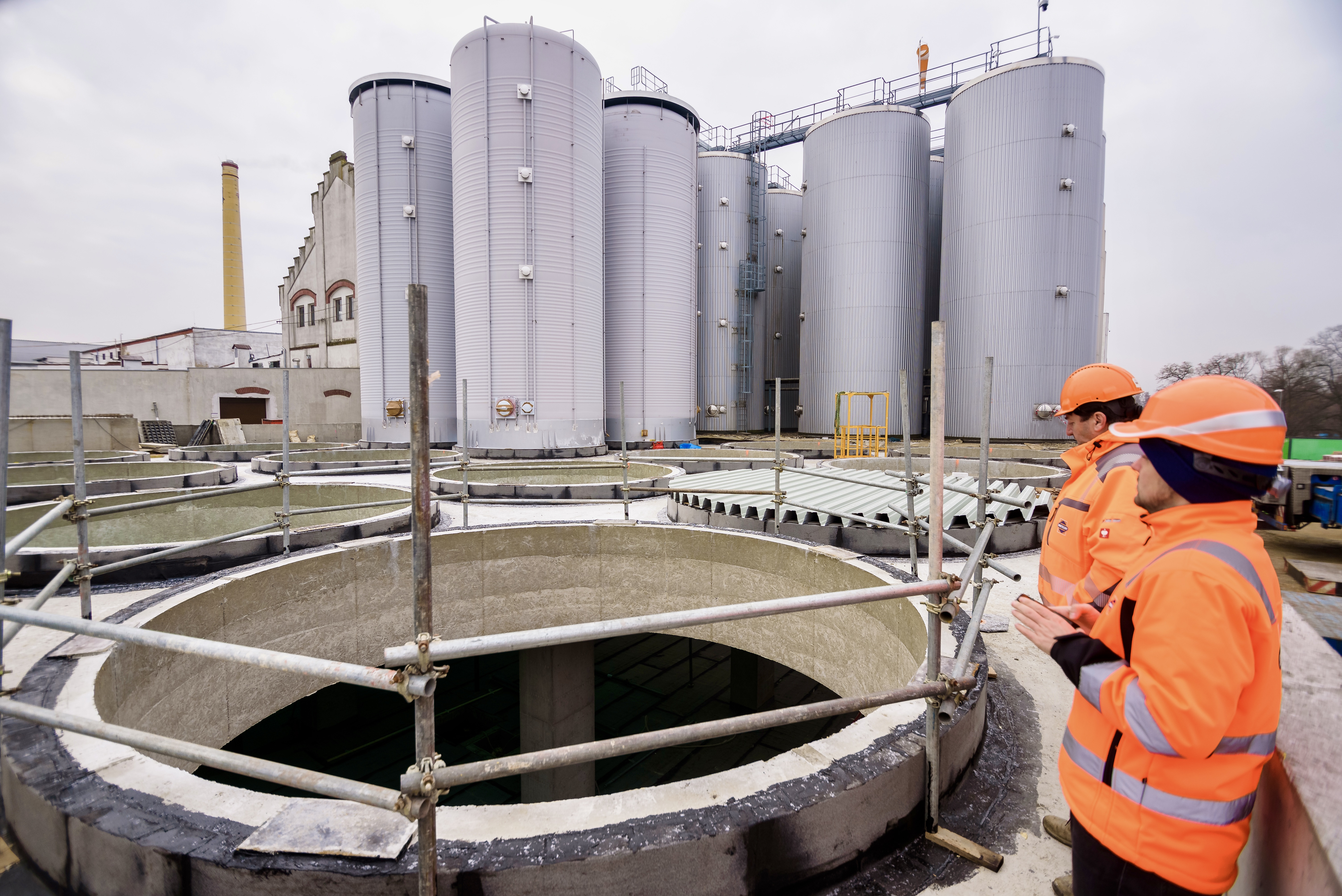 Pivovar Velké Popovice – budova CKT tanků - Bygningskonstruksjon