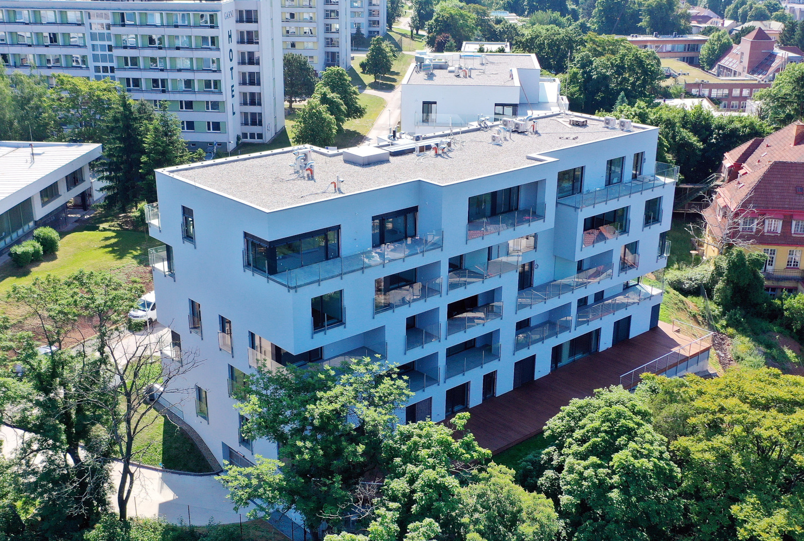 Brno-Pisárky – novostavba bytového domu Hippokrates - Bygningskonstruksjon
