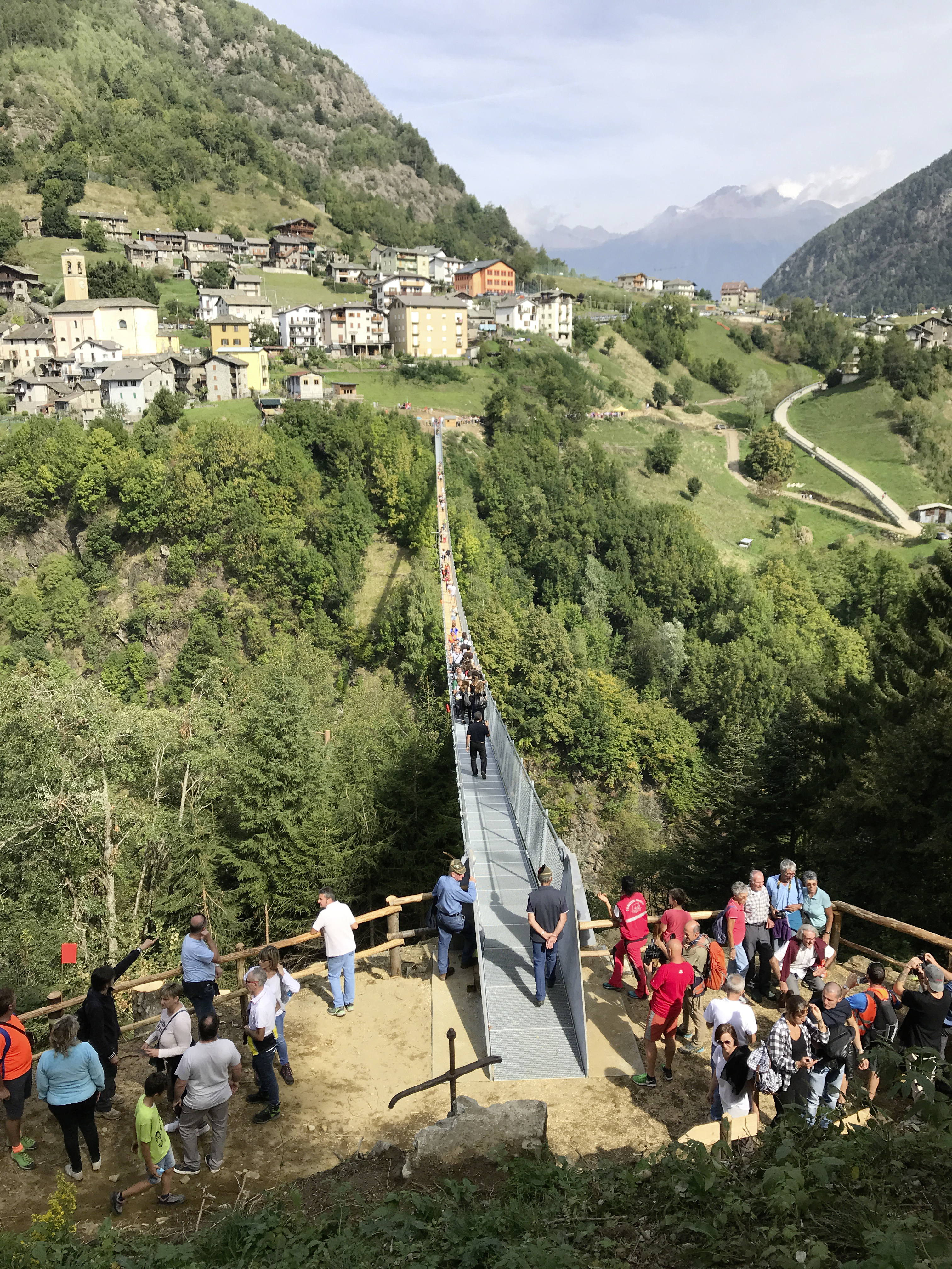 Costruzione di ponti, ponte sospeso pedonale, Tartano - Vei- og brobygging